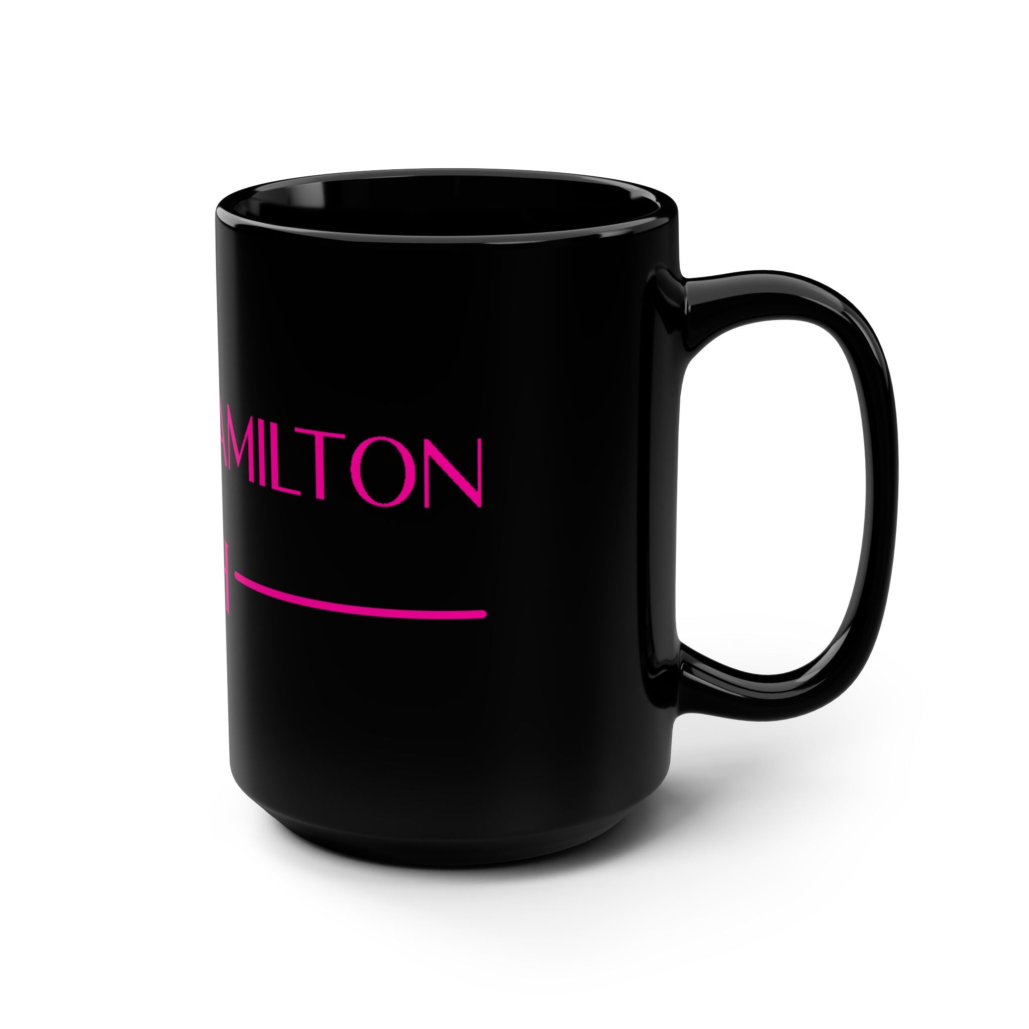 Davie & Hamilton Luxury Black 15oz Coffee Mug – Pink Monogram DH