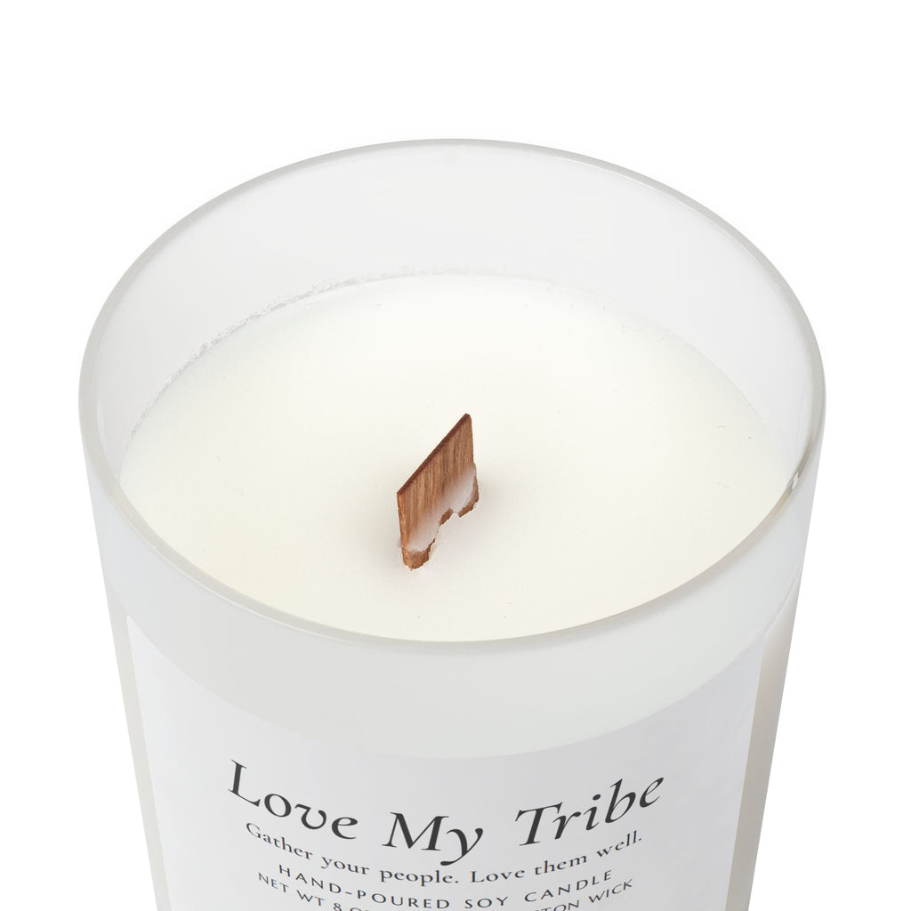Love My Tribe Frosted Glass Candle — 11oz Personalized Scented Candle (Davie & Hamilton)